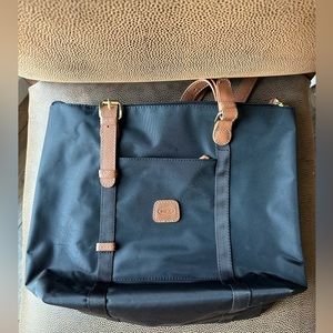 Bric’s Milano X-Travel Large Sportina 3-in-1 Shopping Bag in Black Nylon and Tan